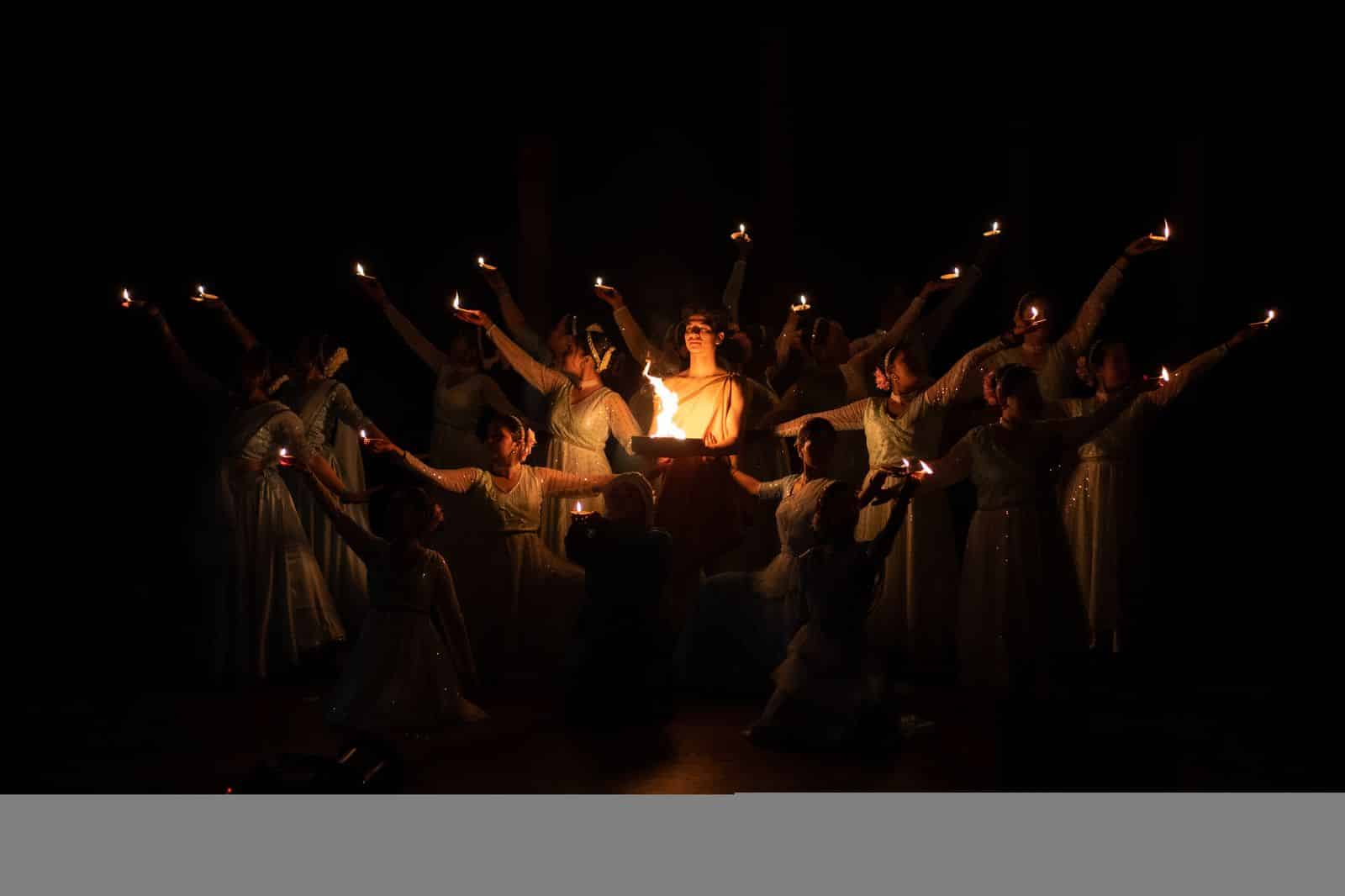 artist performing act holding diyo